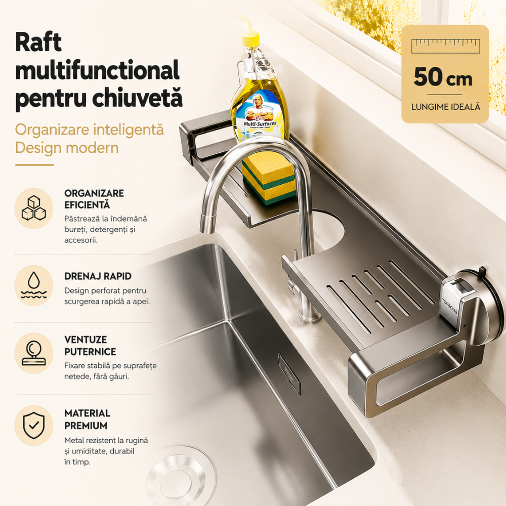 Raft Metalic Tip Etajera Baie sau Bucatarie Topaqua Sink Fairy Bath