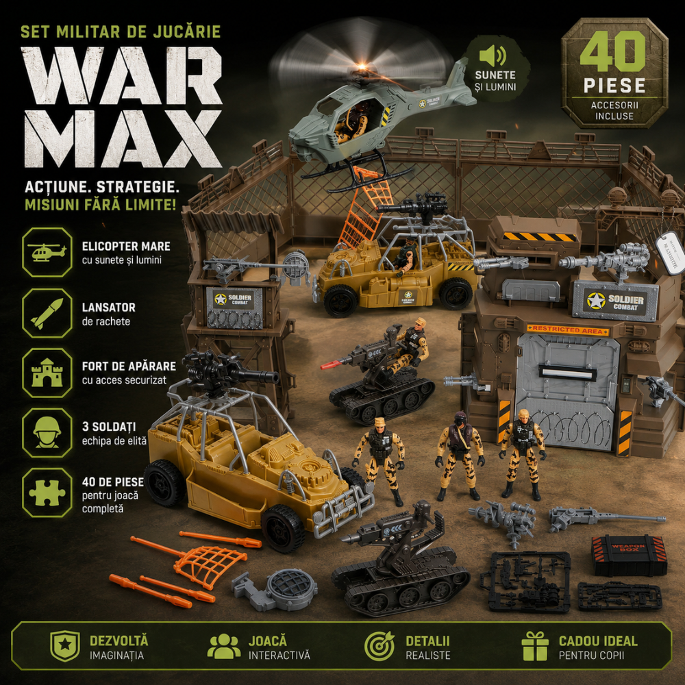 Set Militar de Jucarie Pentru Copii KidProtect War Max