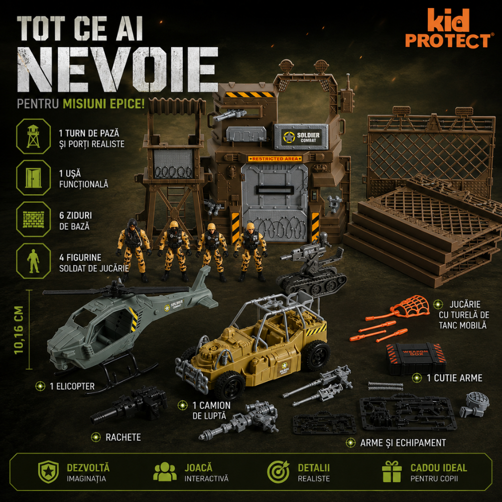 Set Militar de Jucarie Pentru Copii KidProtect War Max