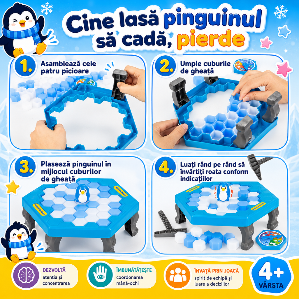 Jucarie De Echilbru Tip Joc Sparge Gheata Si Salveaza Pinguinul KidProtect Pinguin Jerry