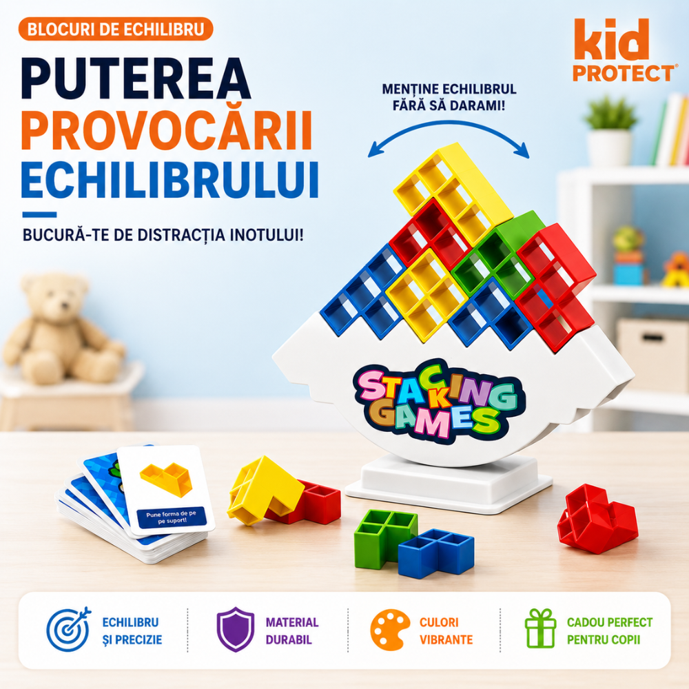 Jucarie De Echilbru Tip Joc Stivuire KidProtect Gravity Stackers