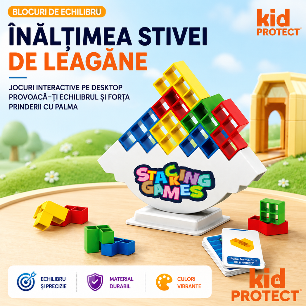 Jucarie De Echilbru Tip Joc Stivuire KidProtect Gravity Stackers