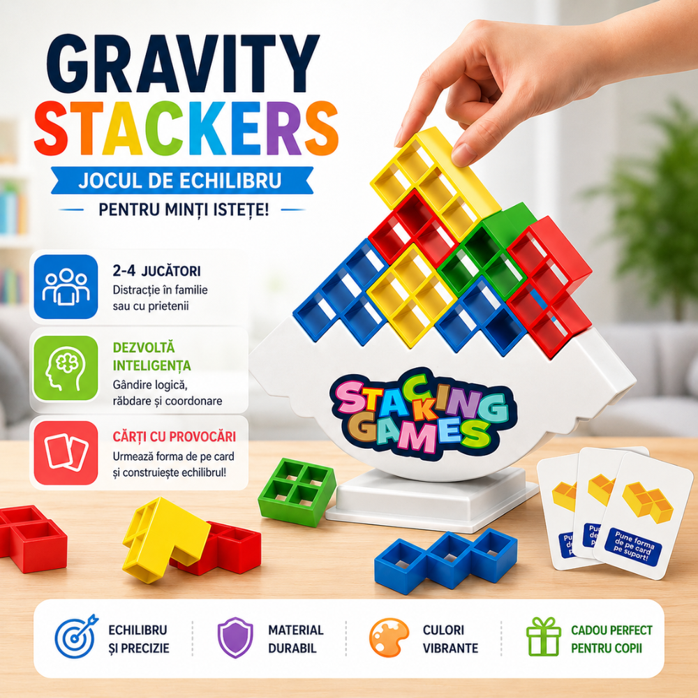 Jucarie De Echilbru Tip Joc Stivuire KidProtect Gravity Stackers
