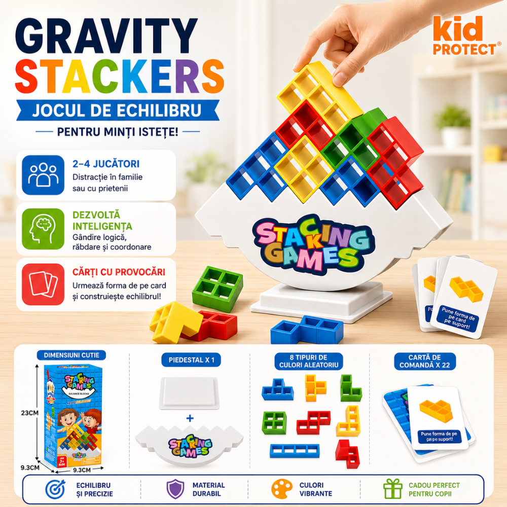 Jucarie De Echilbru Tip Joc Stivuire KidProtect Gravity Stackers