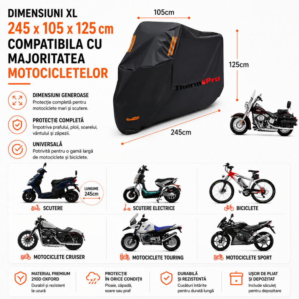 Prelata Motocicleta ThermoPRO RideShield Pro XL
