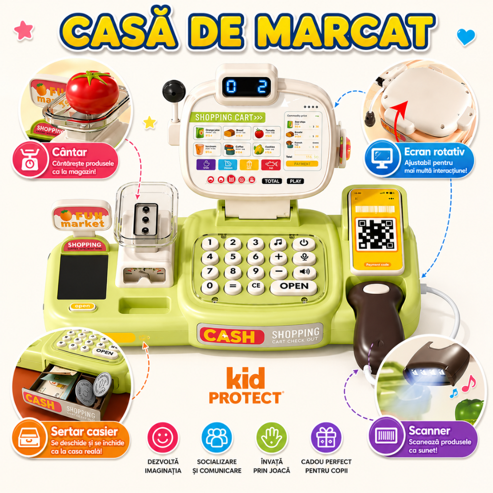 Set De Joaca Casa de Marcat Supermarket KidProtect Shop And God
