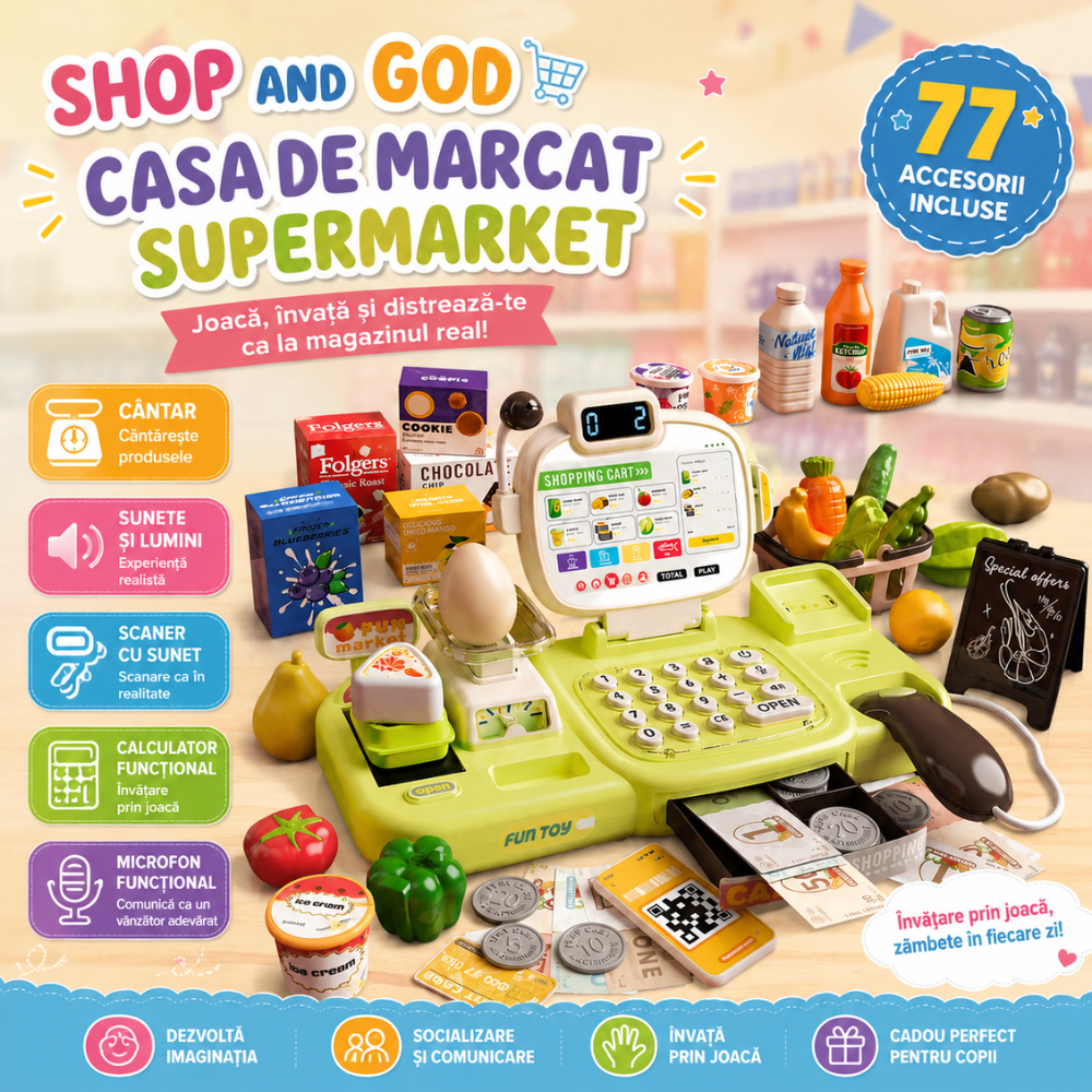 Set De Joaca Casa de Marcat Supermarket KidProtect Shop And God