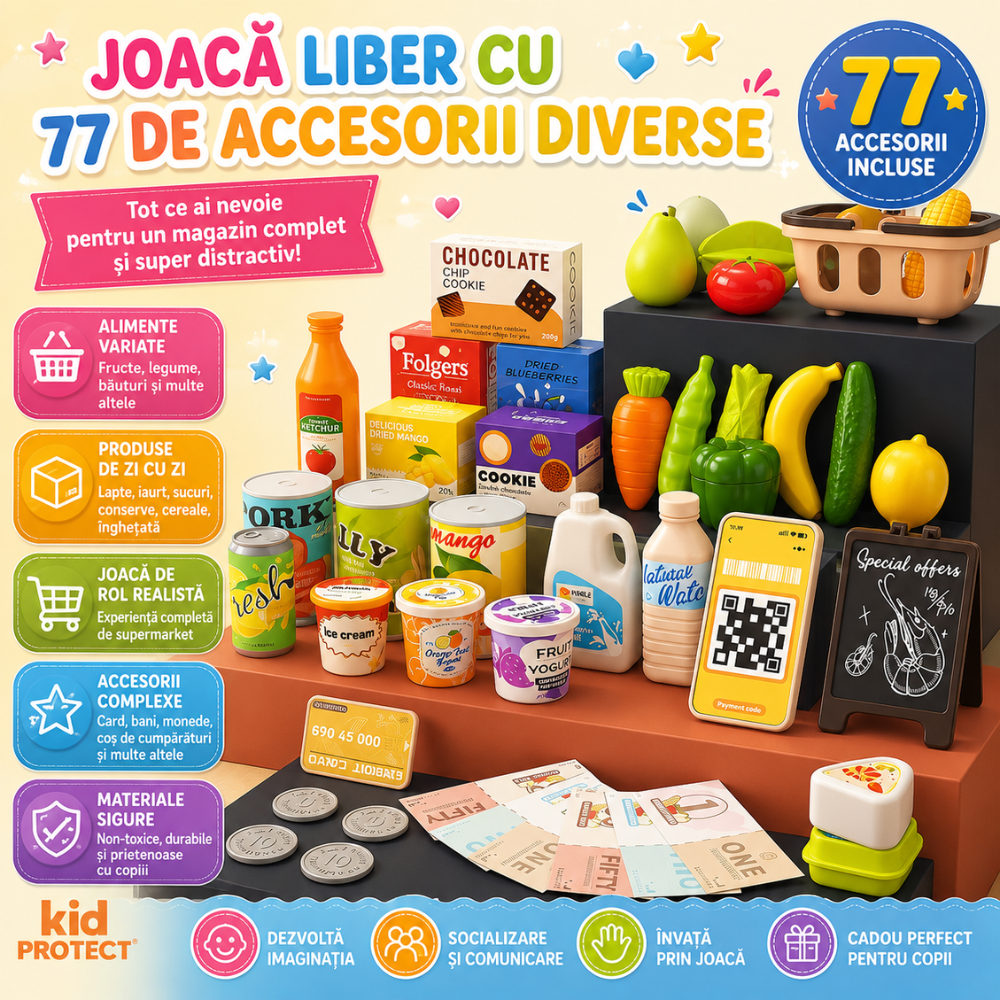 Set De Joaca Casa de Marcat Supermarket KidProtect Shop And God