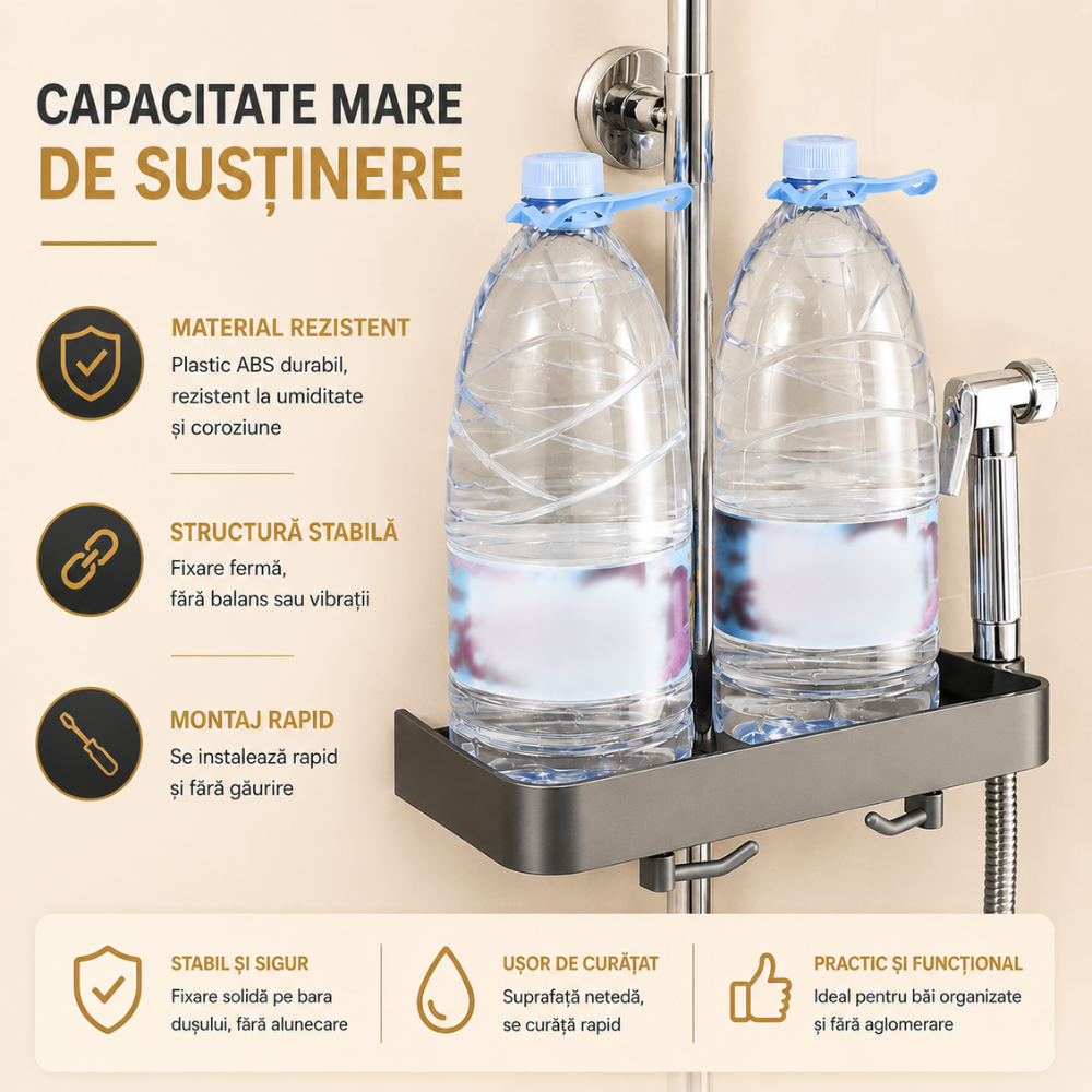 Suport Organizator Pentru Dus si Baie Topaqua Shower Helper