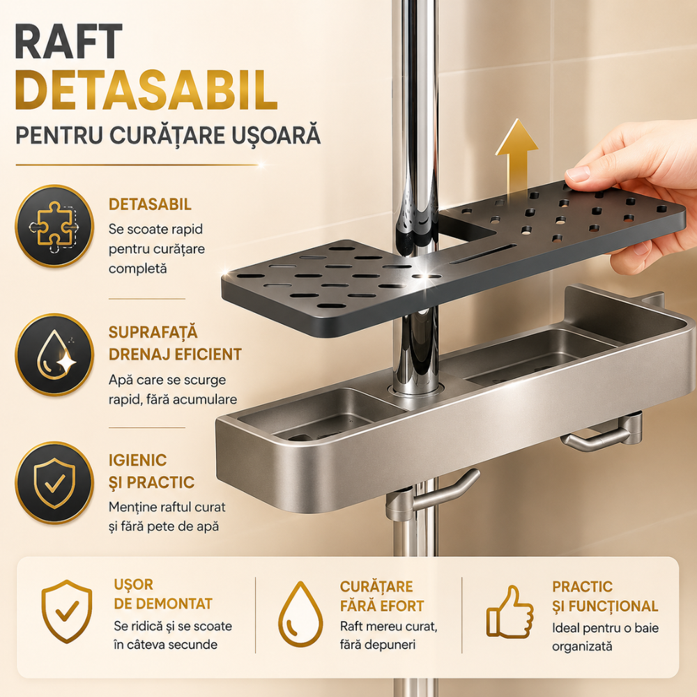 Suport Organizator Pentru Dus si Baie Topaqua Shower Helper