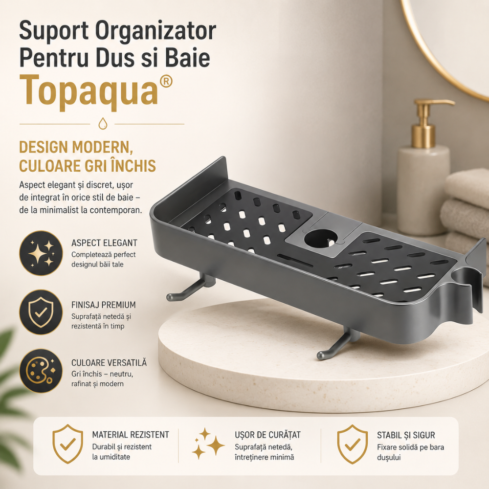 Suport Organizator Pentru Dus si Baie Topaqua Shower Helper