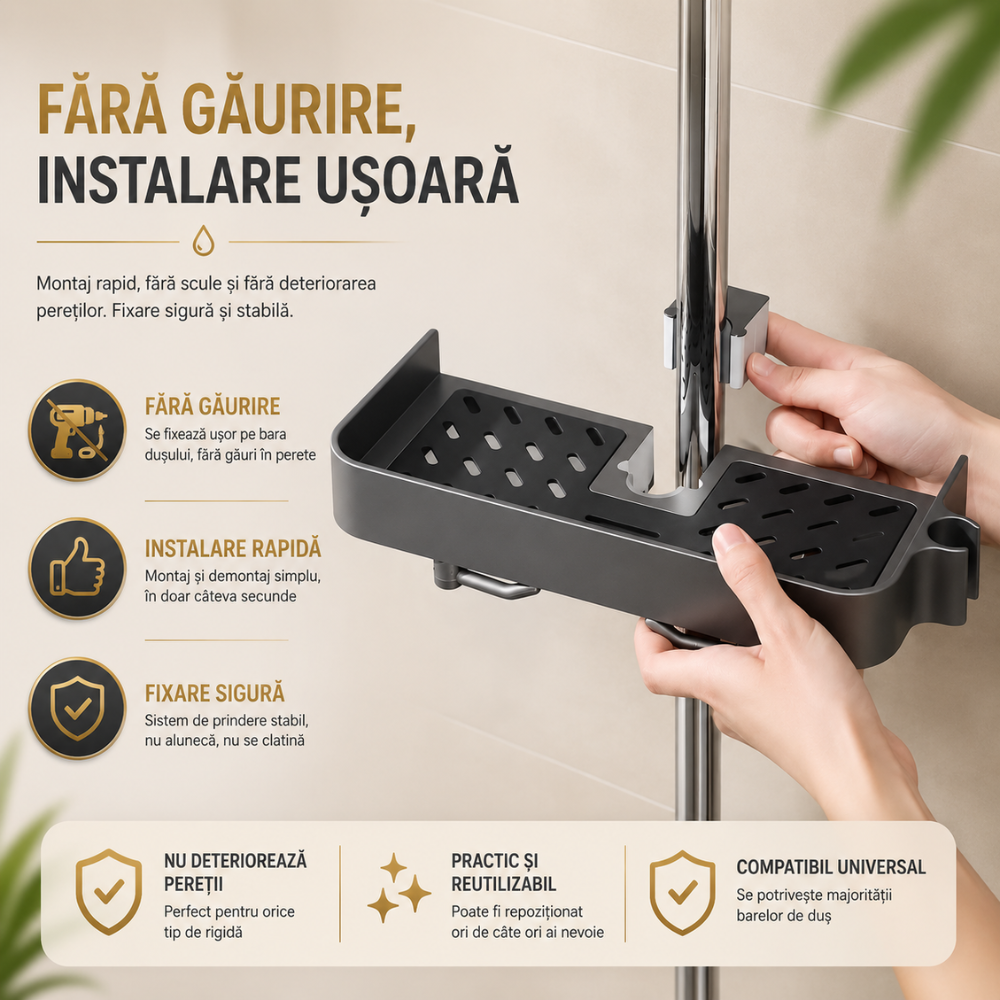 Suport Organizator Pentru Dus si Baie Topaqua Shower Helper