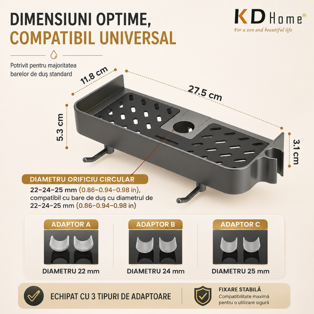 Suport Organizator Pentru Dus si Baie Topaqua Shower Helper