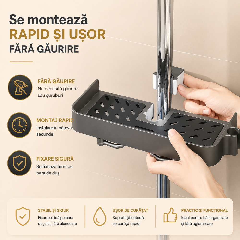 Suport Organizator Pentru Dus si Baie Topaqua Shower Helper