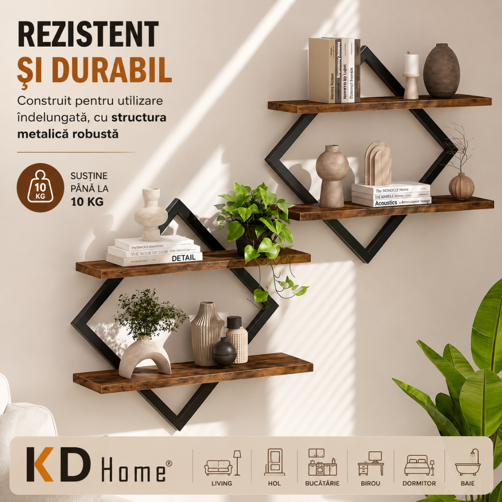 Set 2 Rafturi KD Home HexaDecor