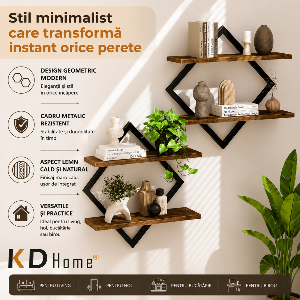 Set 2 Rafturi KD Home HexaDecor