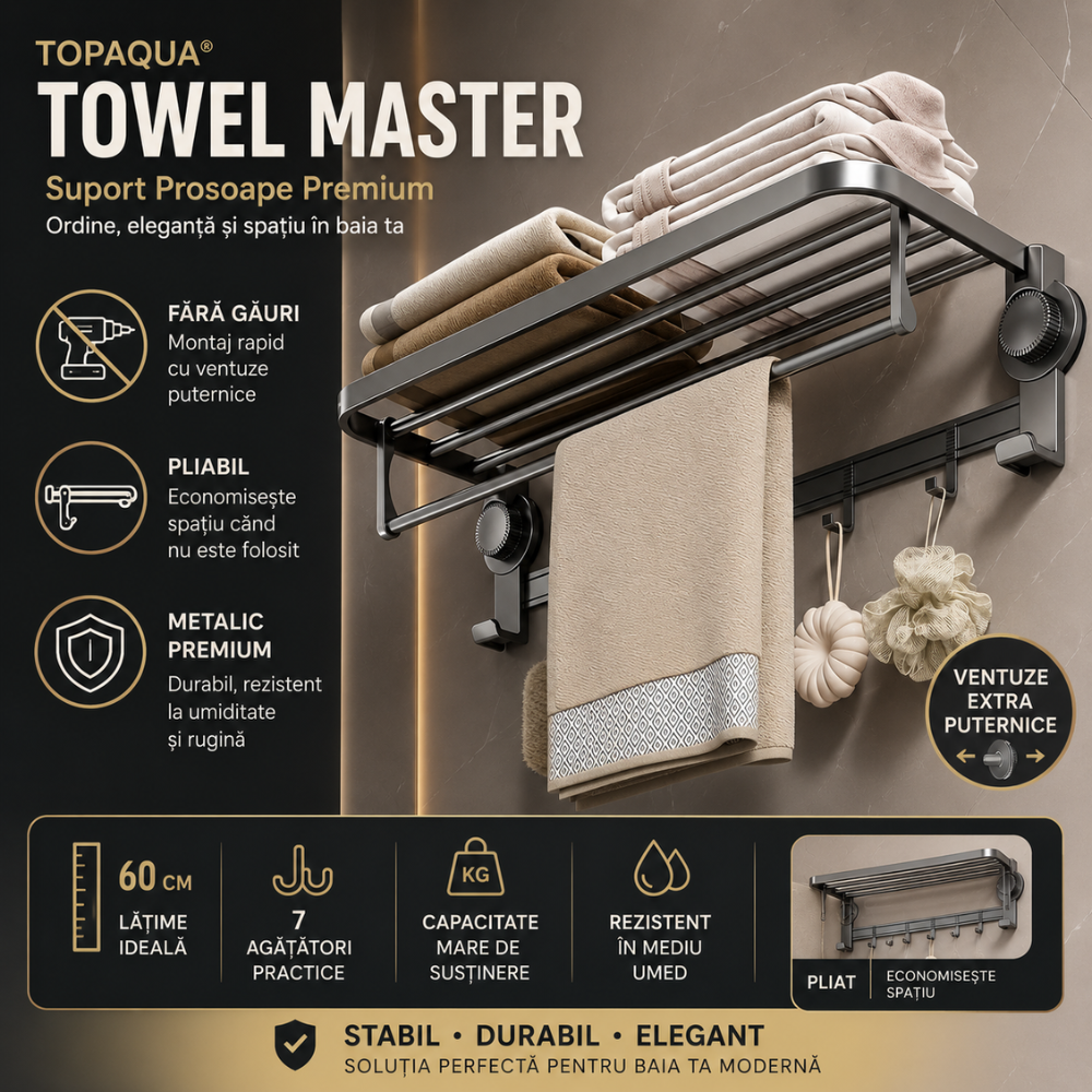 Suport Prosoape Pentru Baie Topaqua Towel Master