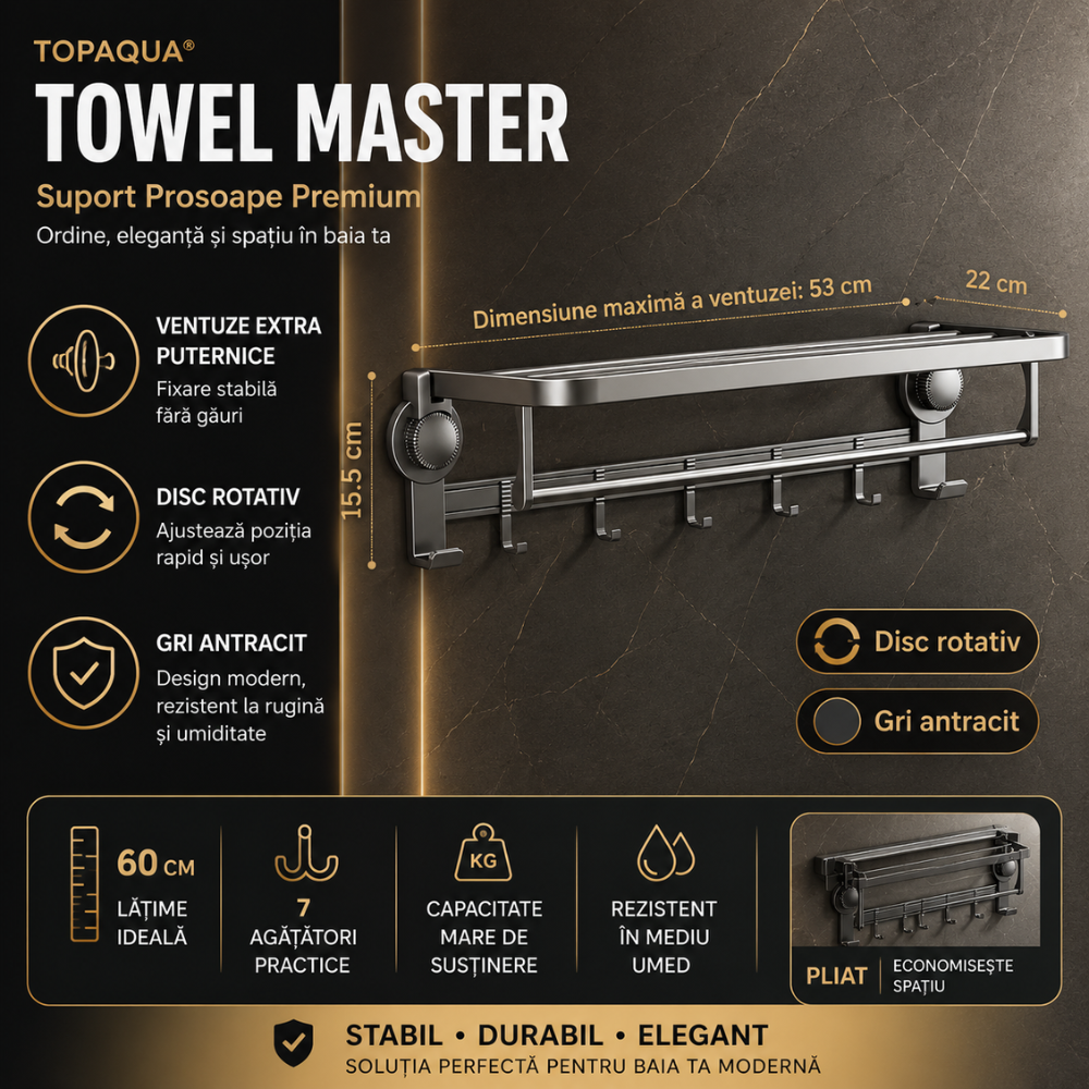 Suport Prosoape Pentru Baie Topaqua Towel Master