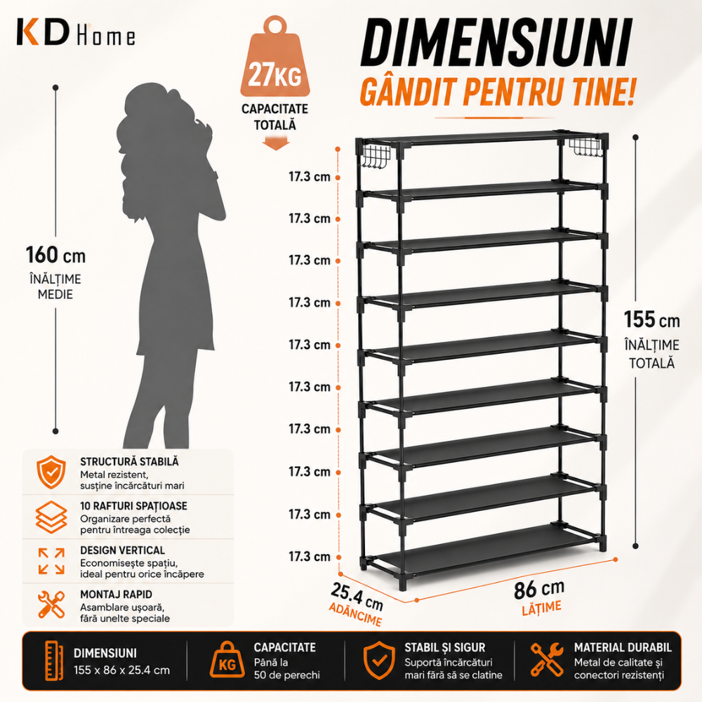 Organizator Pentru Pantofi KD Home Shoe Tower X