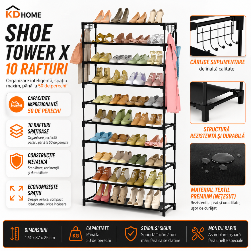 Organizator Pentru Pantofi KD Home Shoe Tower X