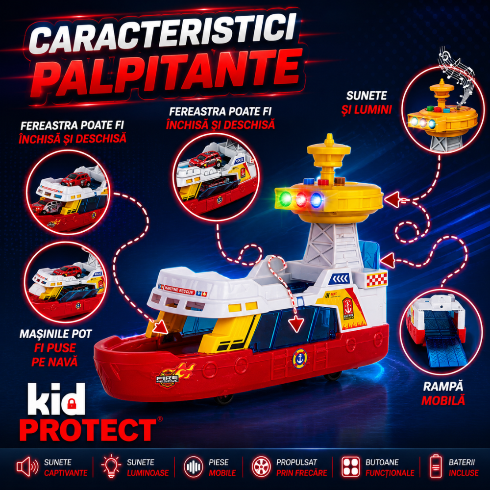 Jucarie Vaporas Tip Pompieri KidProtect SplashyRescue