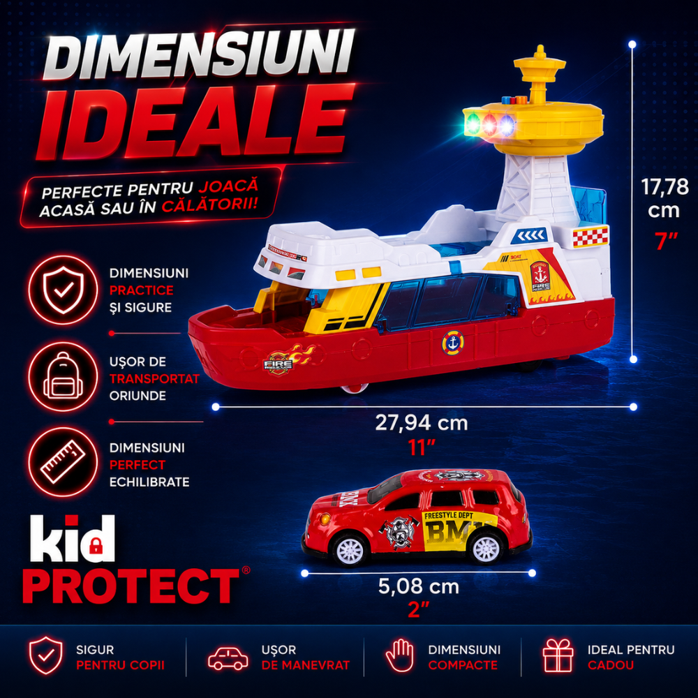 Jucarie Vaporas Tip Pompieri KidProtect SplashyRescue