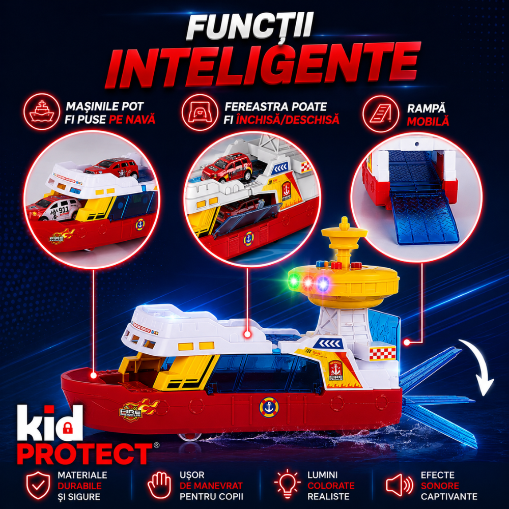 Jucarie Vaporas Tip Pompieri KidProtect SplashyRescue