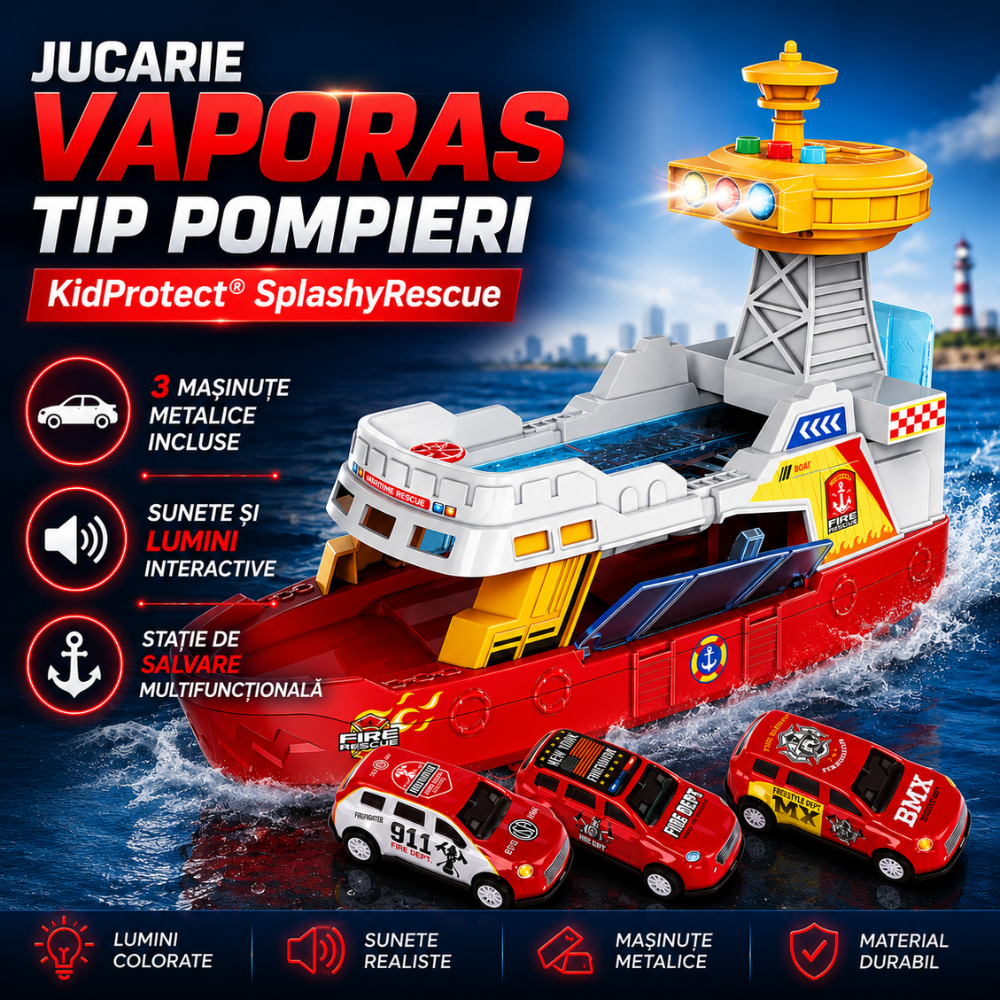 Jucarie Vaporas Tip Pompieri KidProtect SplashyRescue