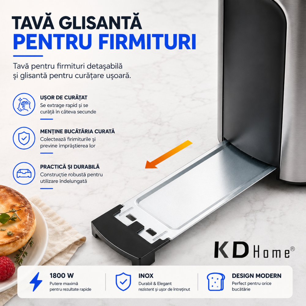 Prajitor de Paine 4 Felii Tip Toaster KD Home ToastElite Quad
