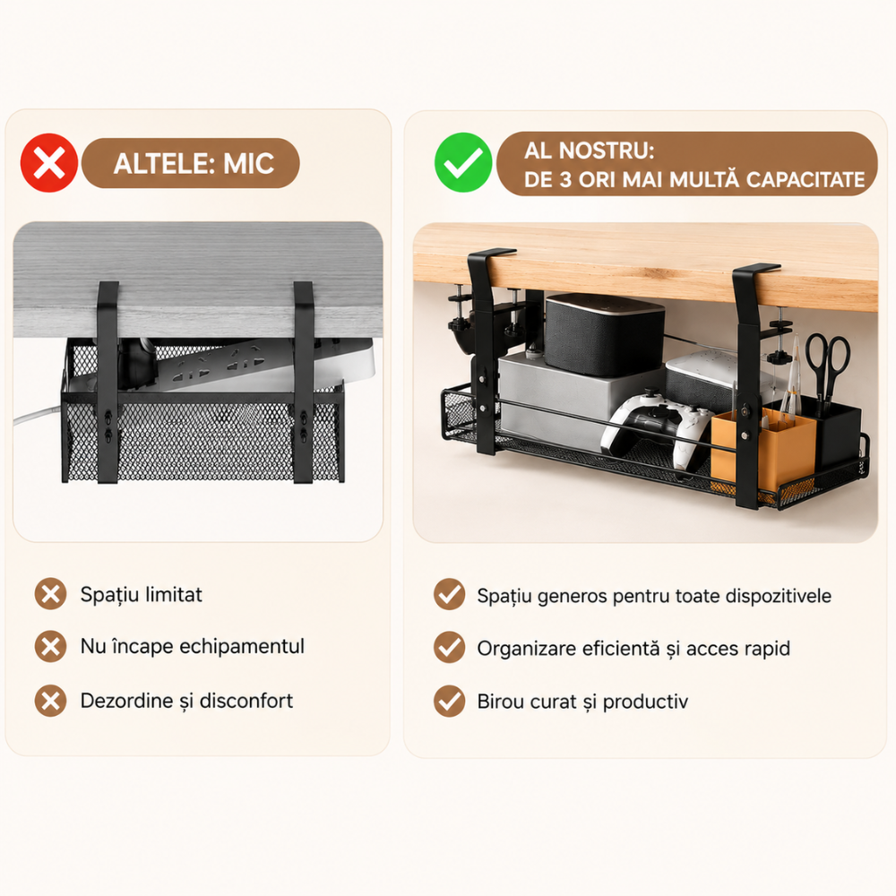 Organizator Birou Tip Suport KD Home DeskNest