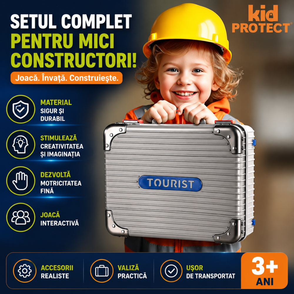 Banc de Lucru Copii 3 in 1 Kidprotect MiniBuilder Duo Case