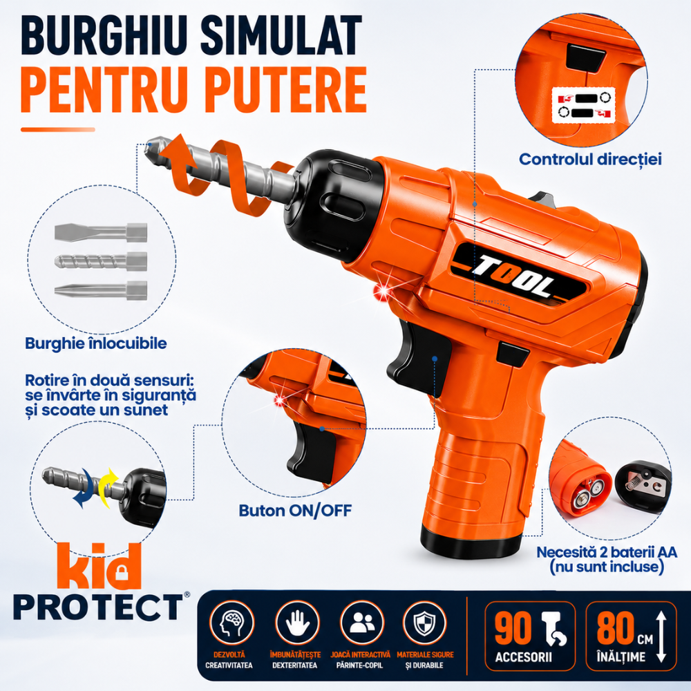 Banc de Lucru Copii 4 in 1 Kidprotect My HandyHero Workbench