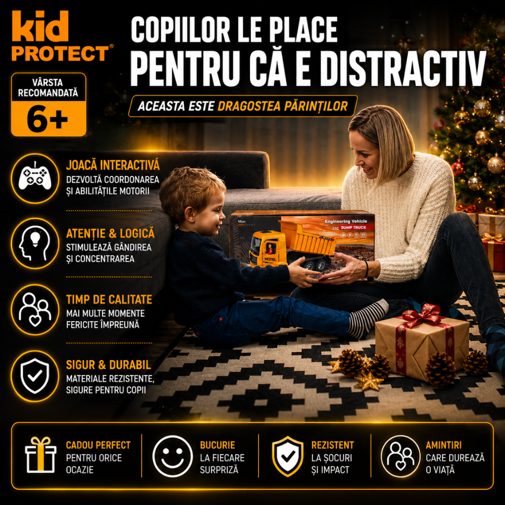 Basculanta Super Realista Cu Telecomanda Pentru Copii KidProtect PowerHaul Remote