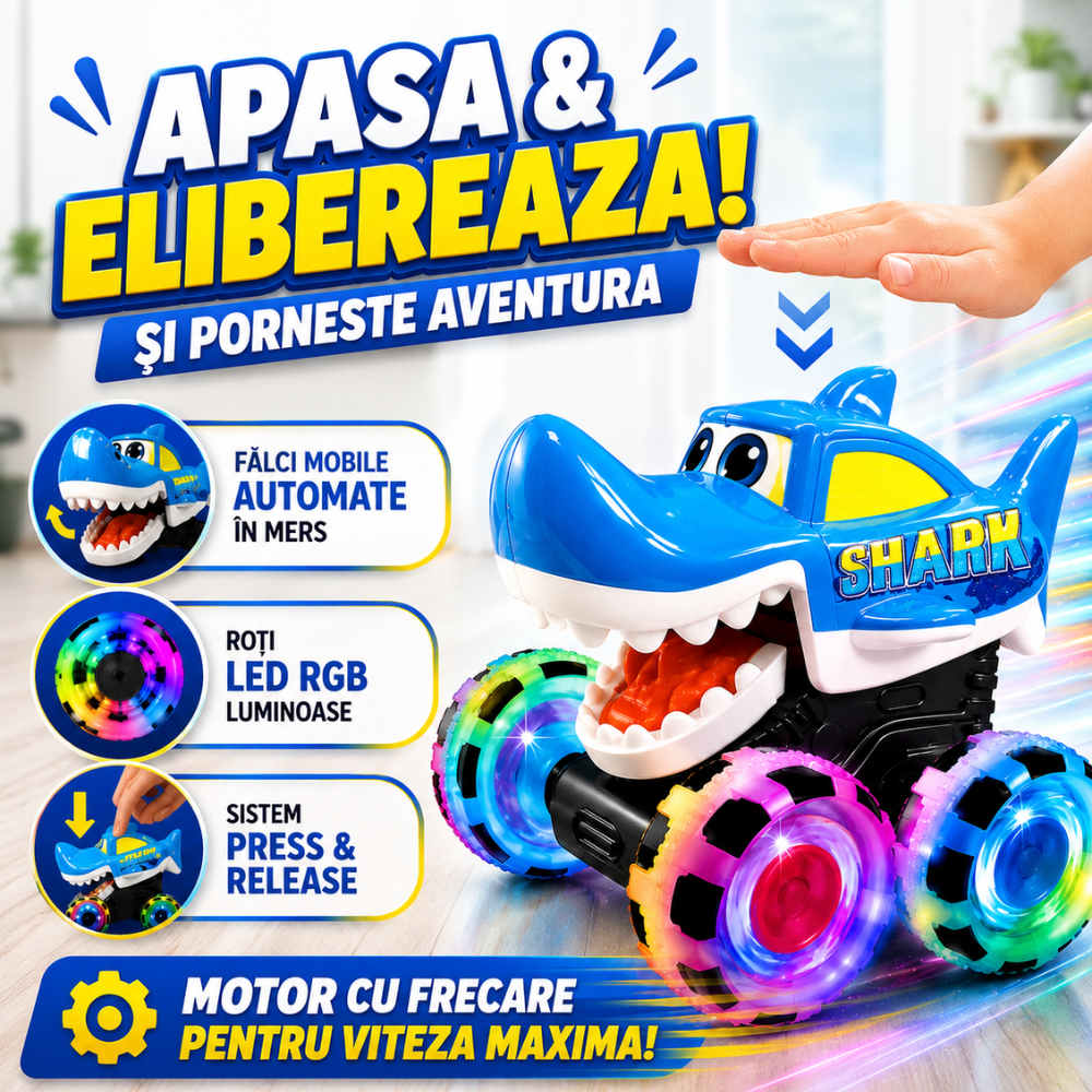 Set Masinute Pentru Copii, KidProtect Monster Wheely