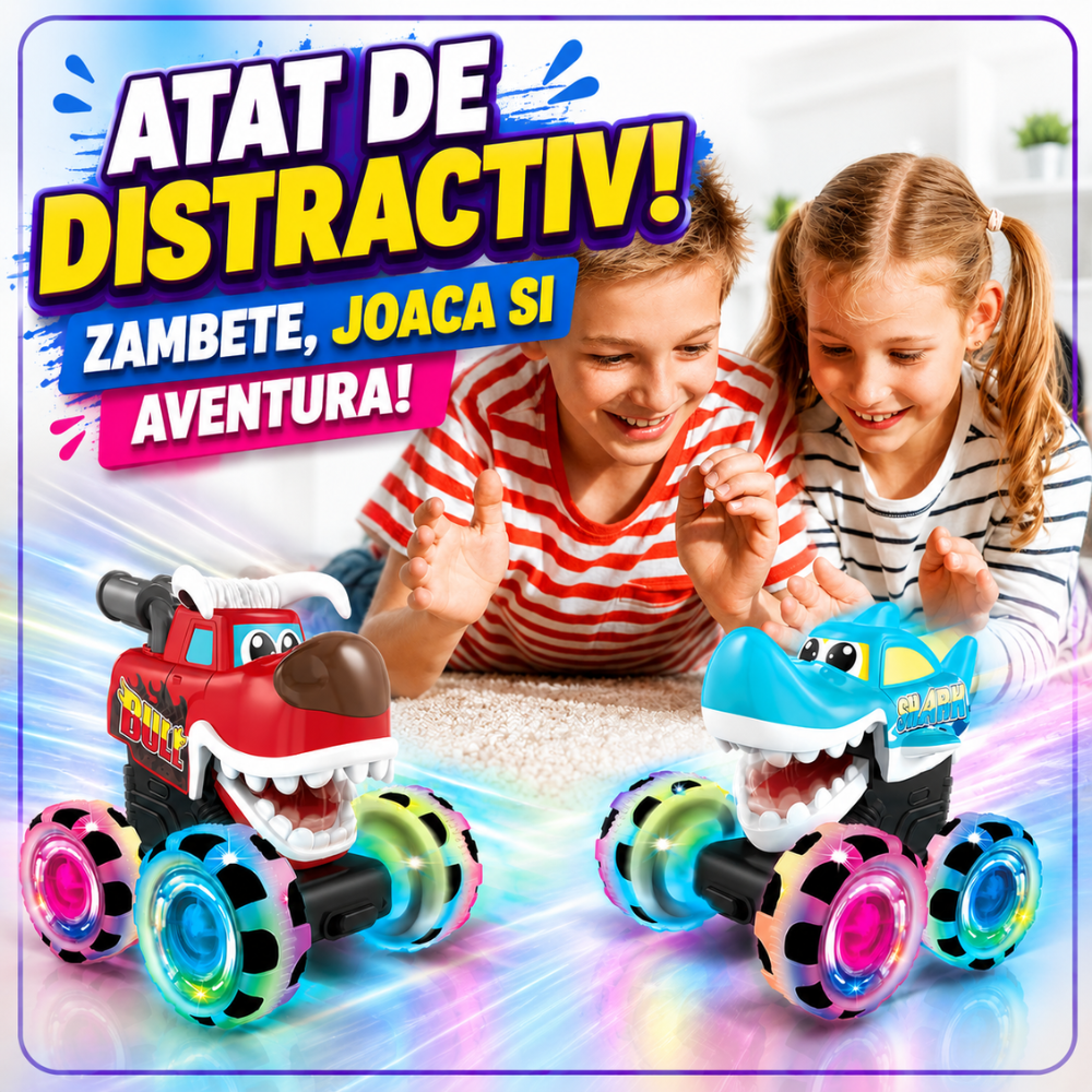 Set Masinute Pentru Copii, KidProtect Monster Wheely