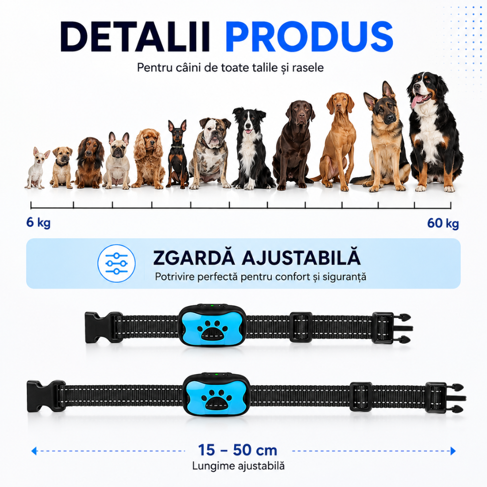 Zgarda anti latrat Techone PET681
