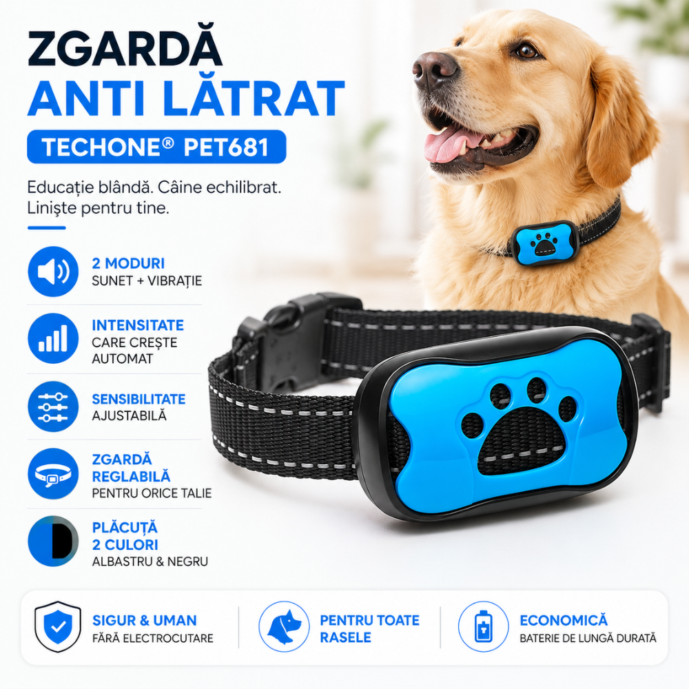 Zgarda anti latrat Techone PET681