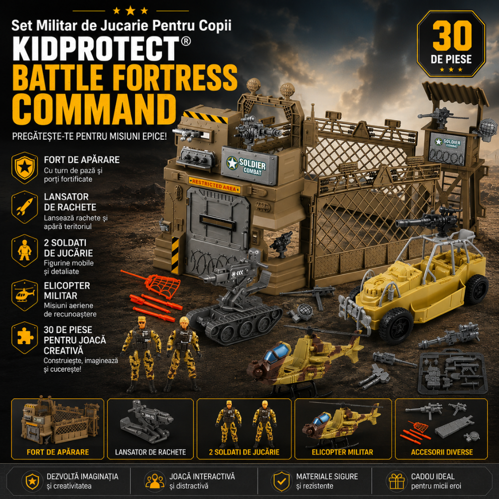 Set Militar de Jucarie Pentru Copii KidProtect Battle Fortress Command