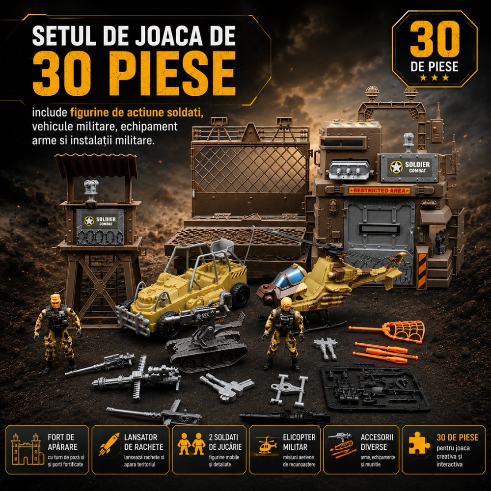Set Militar de Jucarie Pentru Copii KidProtect Battle Fortress Command
