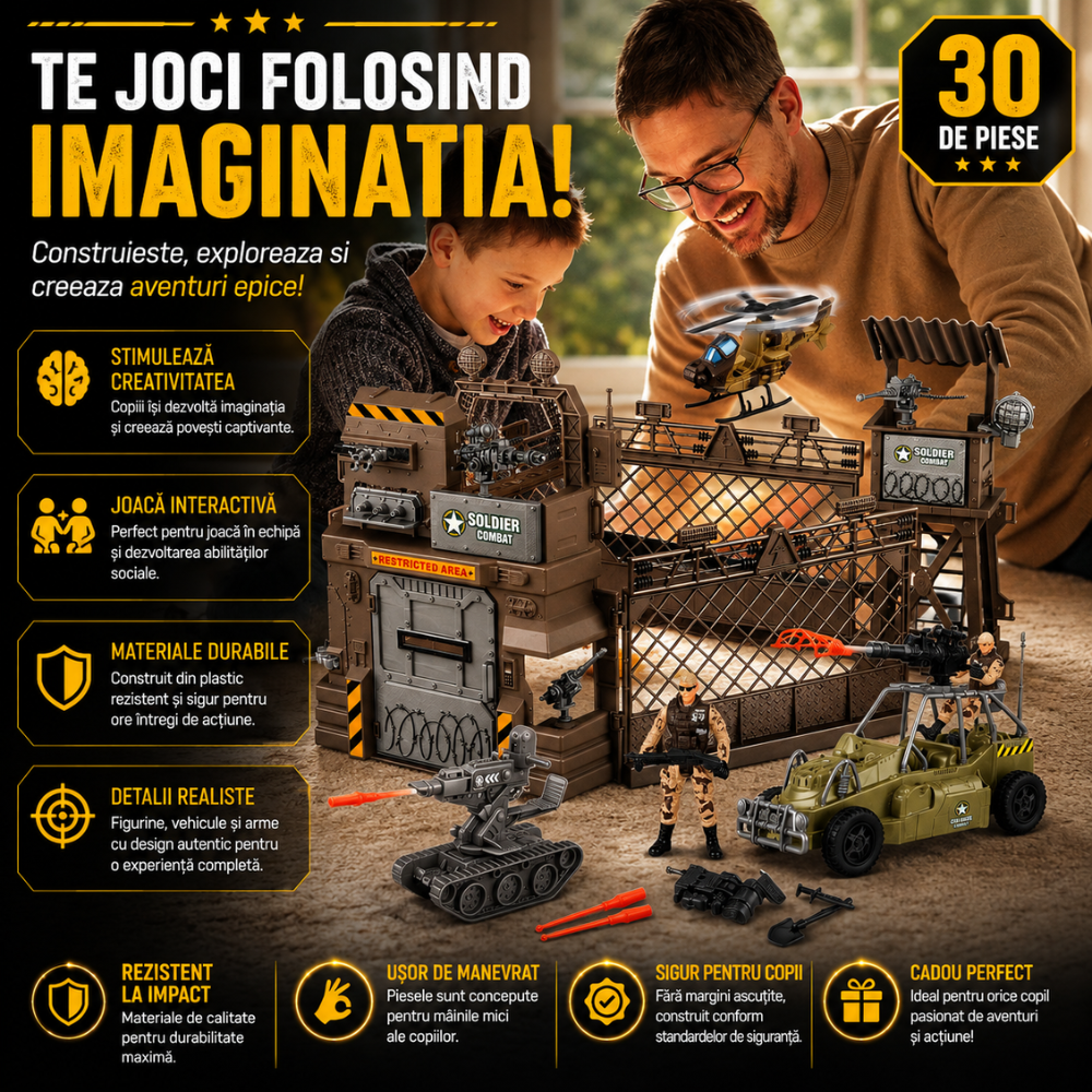 Set Militar de Jucarie Pentru Copii KidProtect Battle Fortress Command