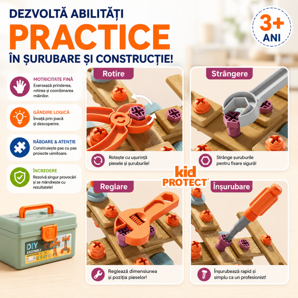 Trusa de Scule Copii de Construit Kidprotect Pro Construct