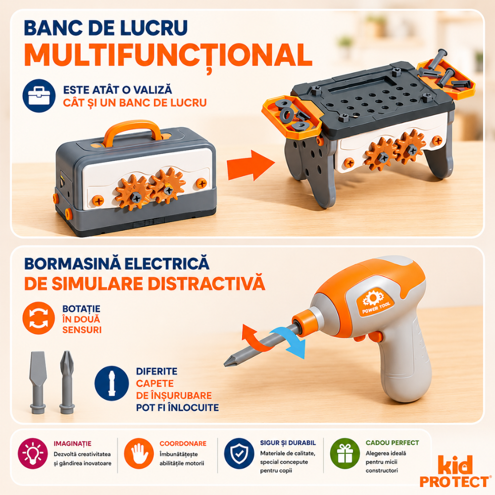 Trusa de Scule Copii de Construit Kidprotect Pro Construct