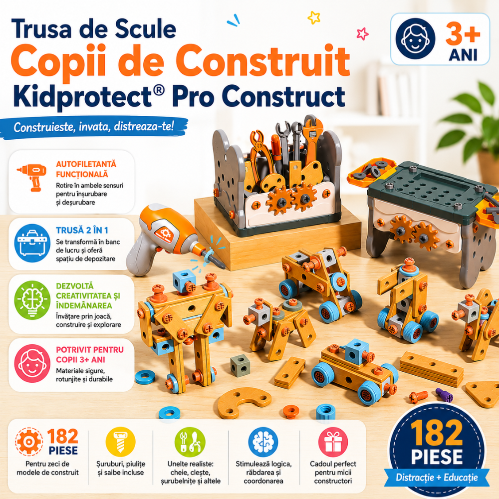 Trusa de Scule Copii de Construit Kidprotect Pro Construct