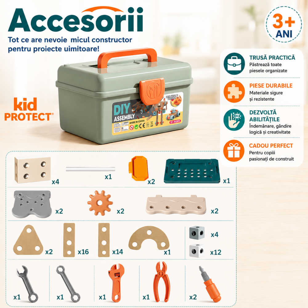 Trusa de Scule Copii de Construit Kidprotect Pro Construct