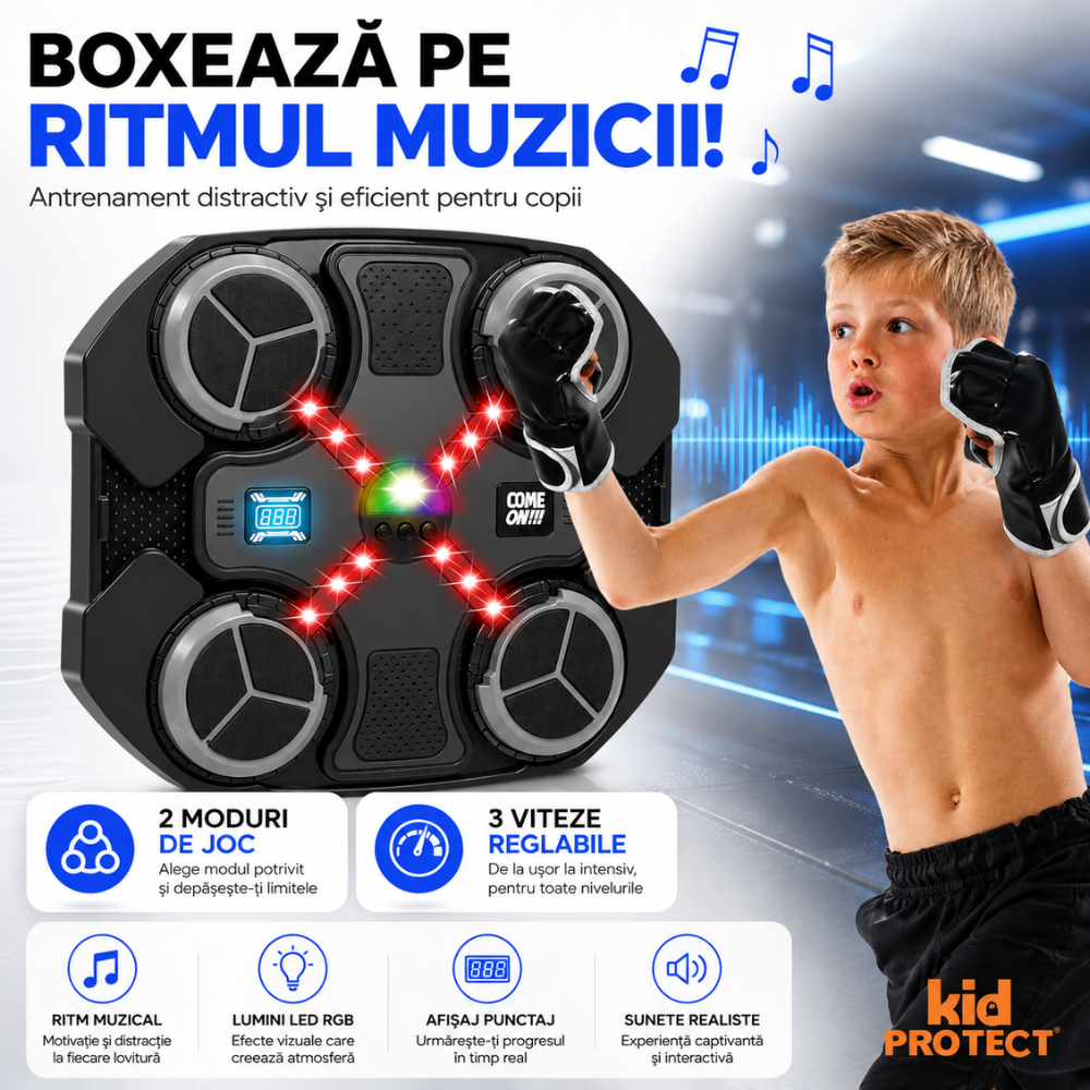 Tinta Lovituri Box Jucarie Pentru Copii Kidprotect Strike Zone, Negru