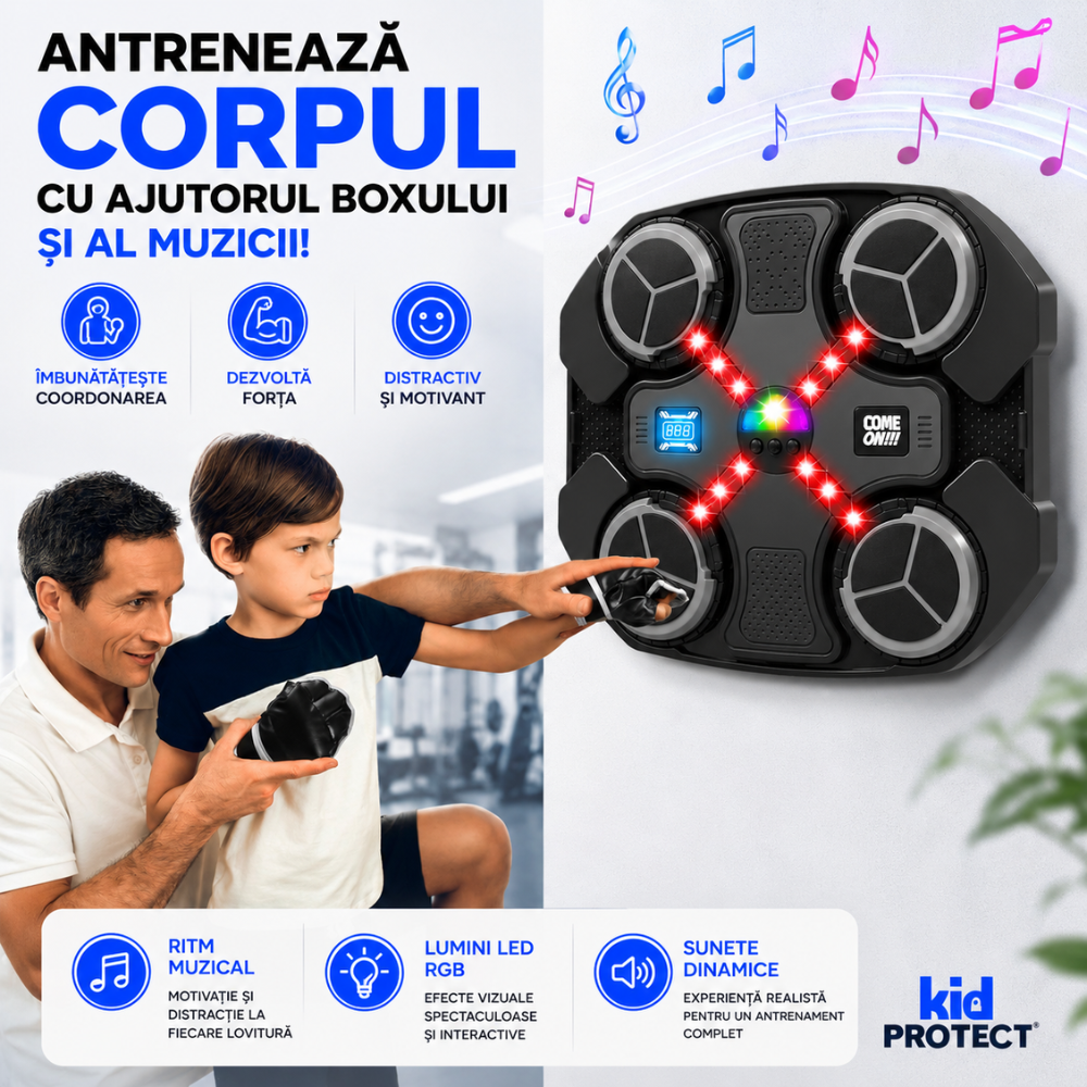 Tinta Lovituri Box Jucarie Pentru Copii Kidprotect Strike Zone, Negru