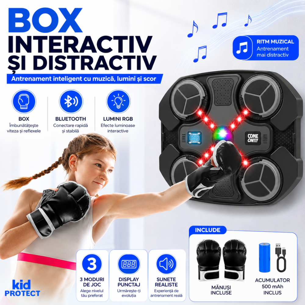Tinta Lovituri Box Jucarie Pentru Copii Kidprotect Strike Zone, Negru