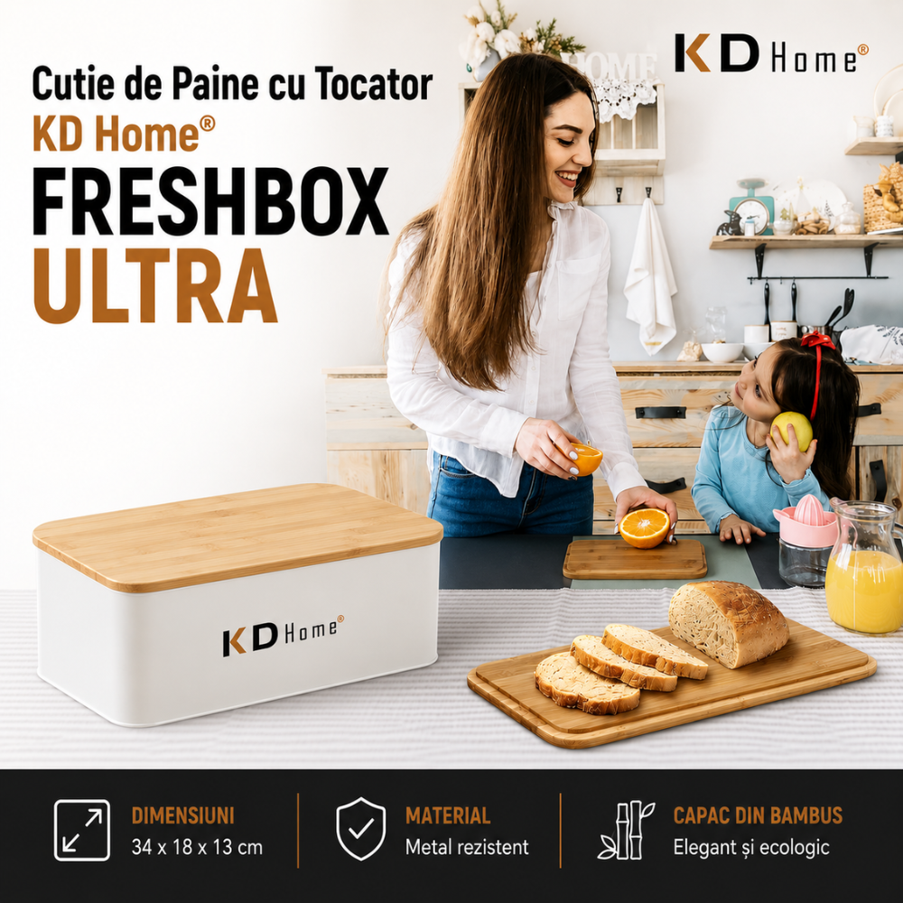 Cutie de Paine cu Tocator KD Home FreshBox Ultra