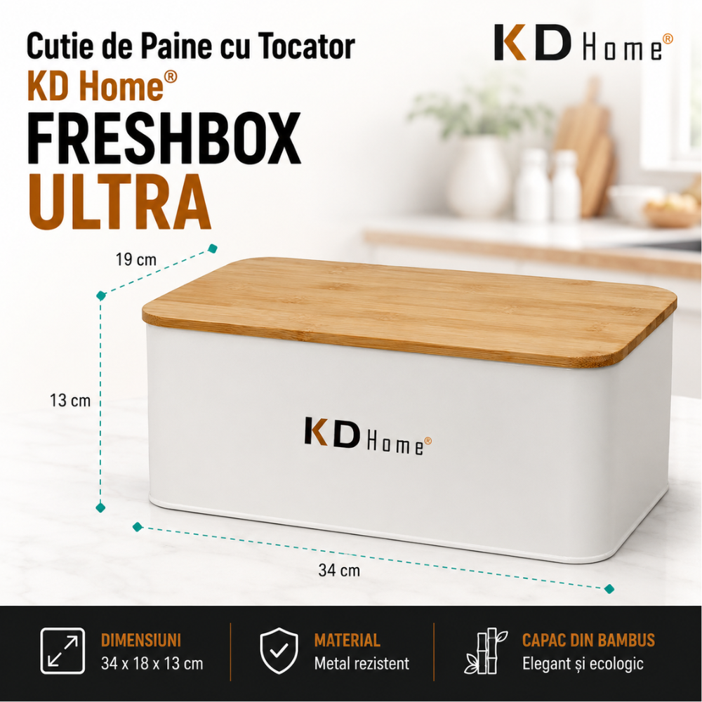 Cutie de Paine cu Tocator KD Home FreshBox Ultra