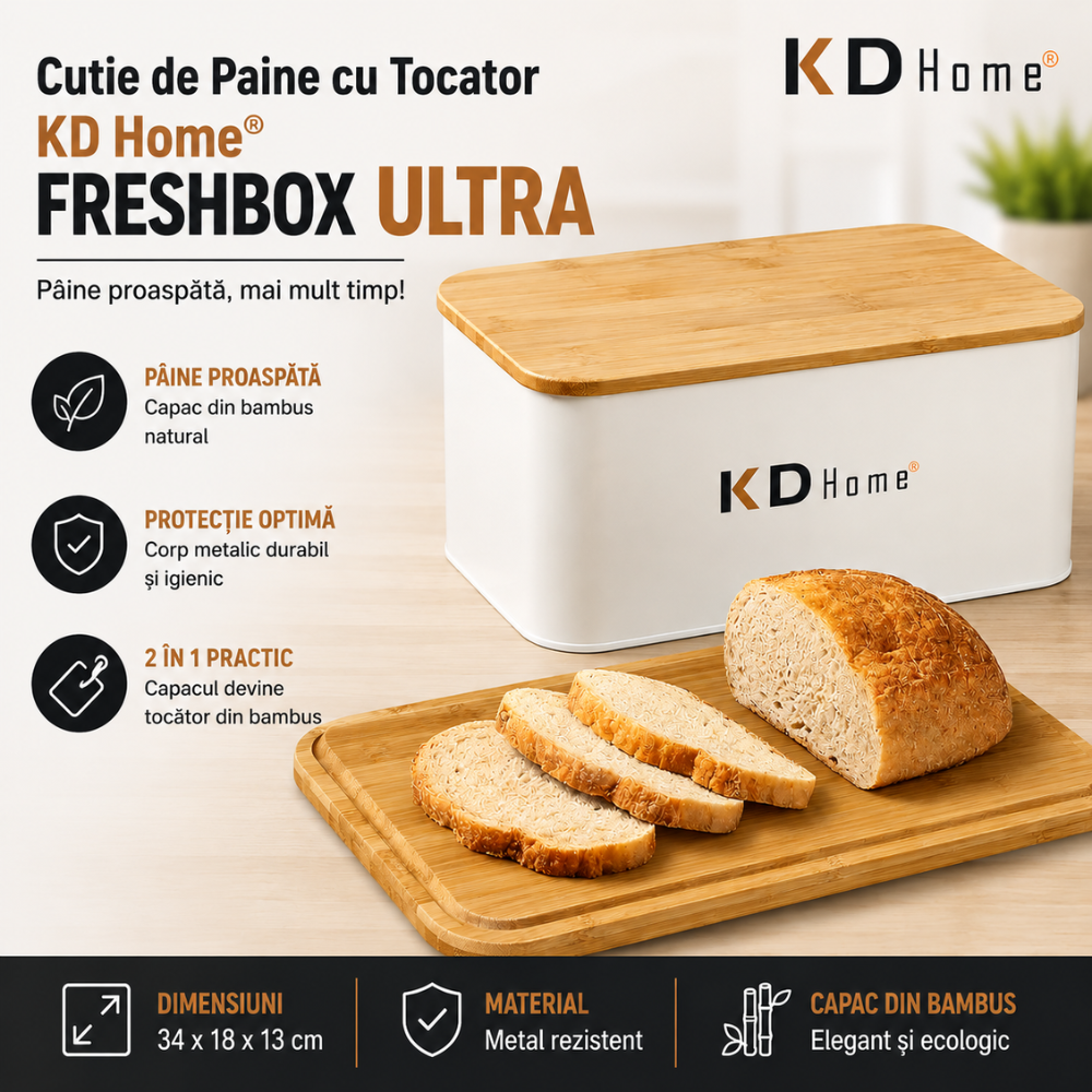 Cutie de Paine cu Tocator KD Home FreshBox Ultra